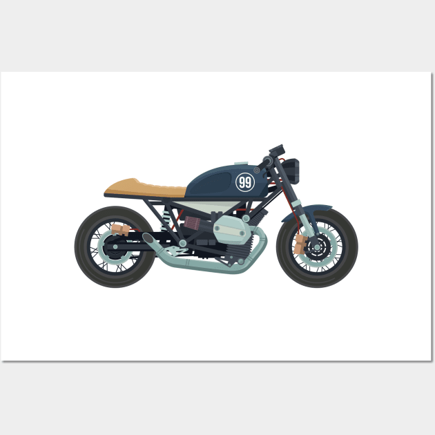 Cafe Racer Wall Art by funkymonkeytees